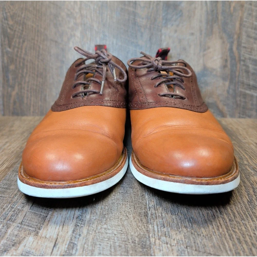 POLO RALPH LAUREN Shoes Men's Size 12 D TORRINGTON SADDLE Two Tone Brown Leather
